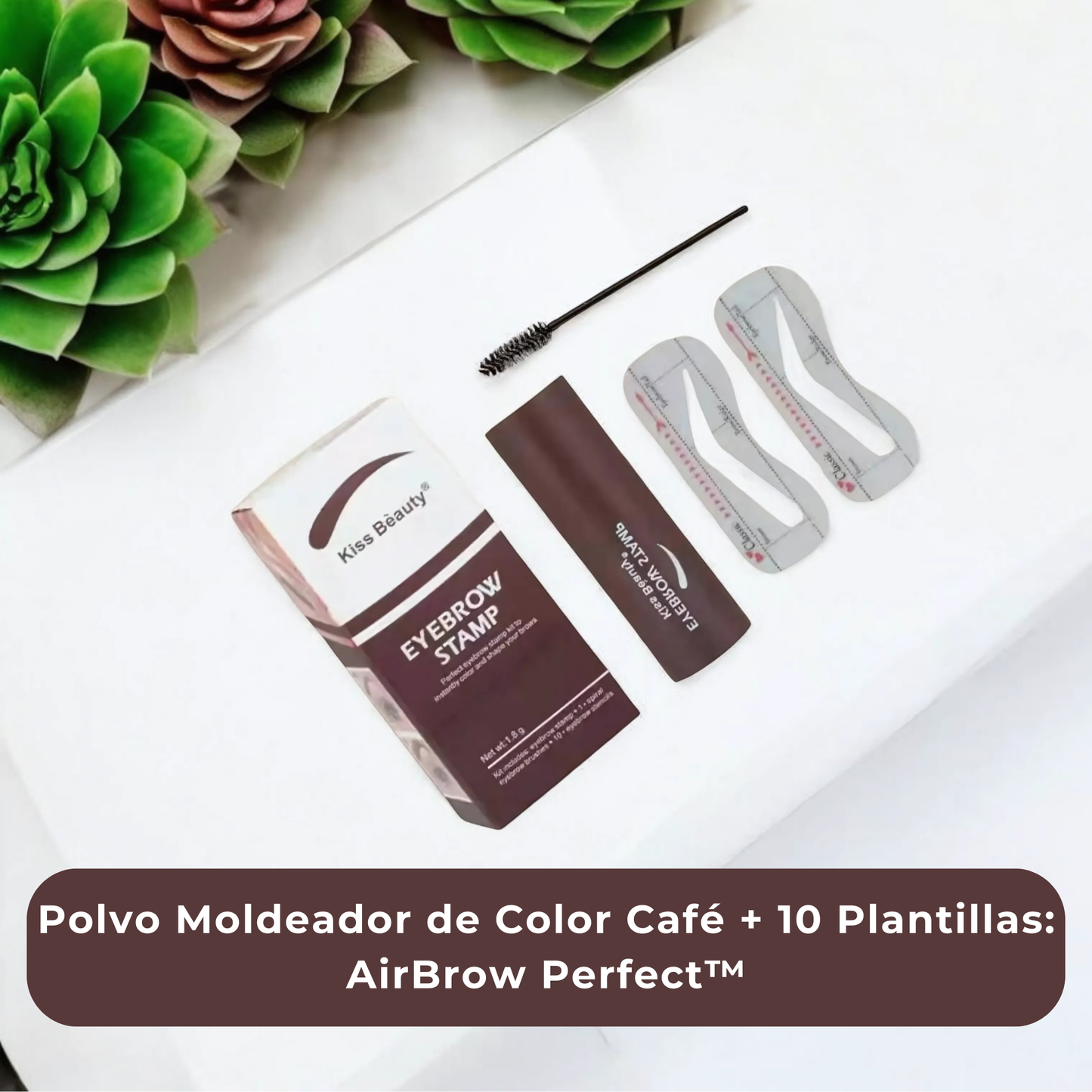 Polvo Moldeador de Color Café + 10 Plantillas: AirBrow Perfect™