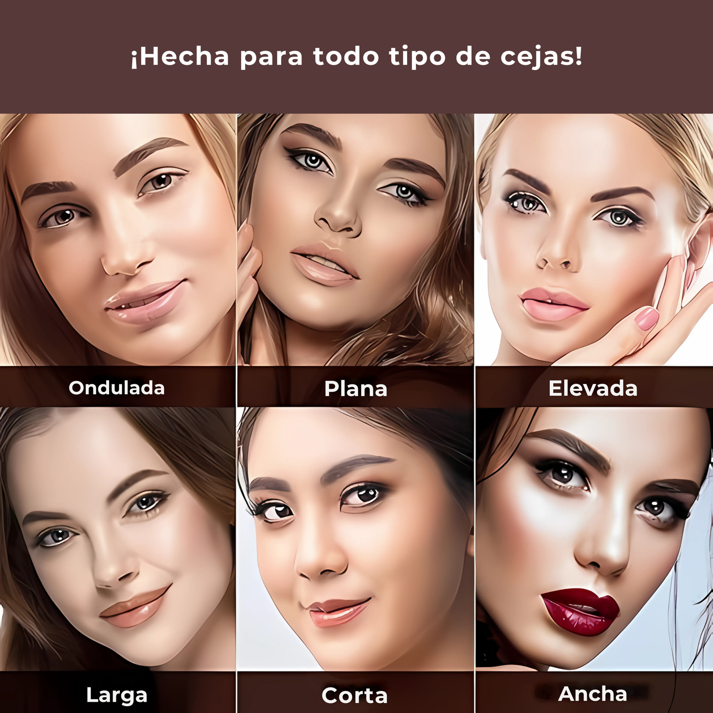 Polvo Moldeador de Color Café + 10 Plantillas: AirBrow Perfect™