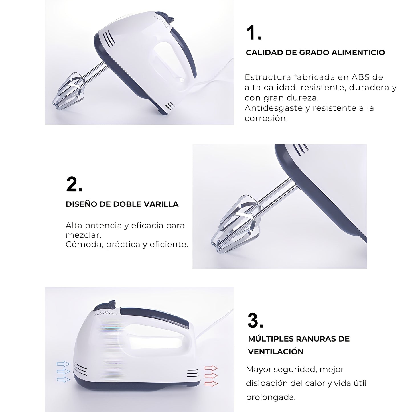 Batidora Eléctrica de 7 Velocidades: ChefEase™ + 📘 BONUS: “15 Recetas Express en 5 Minutos” GRATIS.