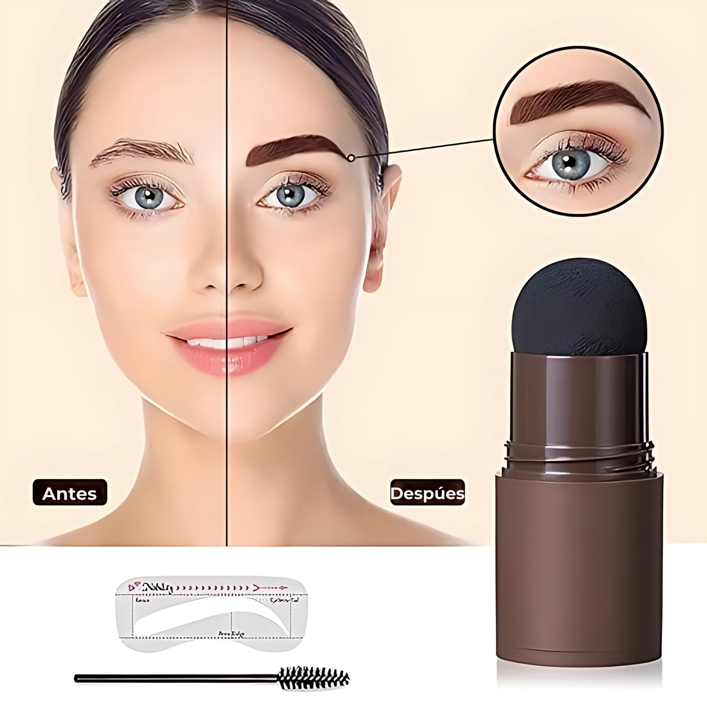 Polvo Moldeador de Color Café + 10 Plantillas: AirBrow Perfect™