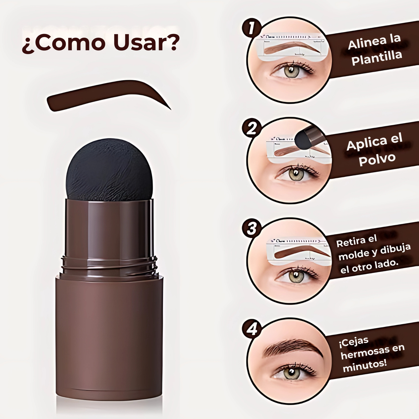 Polvo Moldeador de Color Café + 10 Plantillas: AirBrow Perfect™