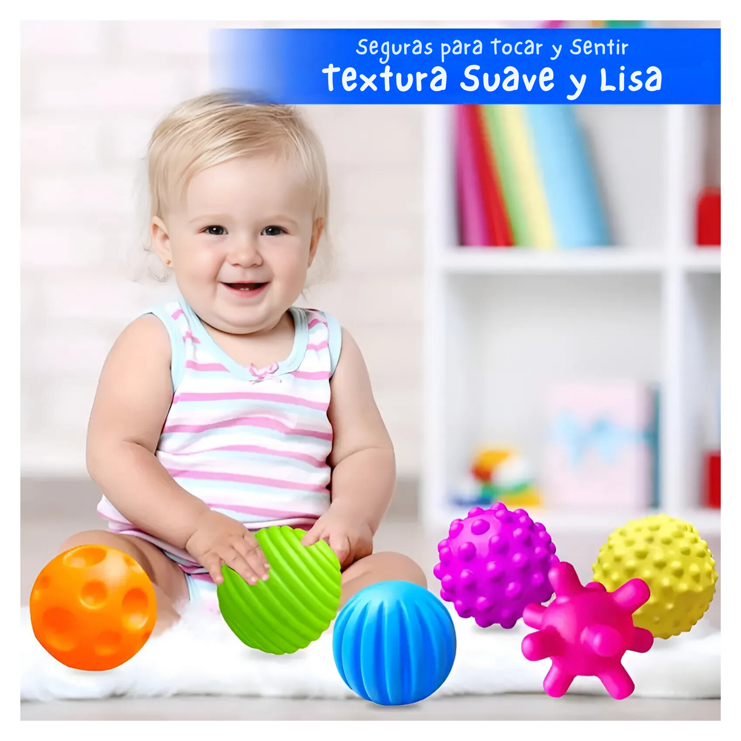 Set 6 Pelotas Sensoriales Para Bebes Est