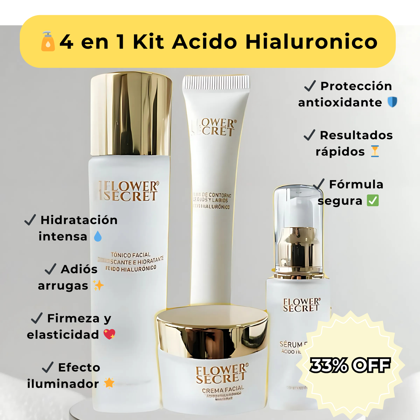 4 en 1 Kit Ácido Hialuronico - Flower Secret™ 🌸