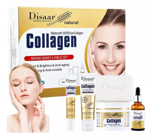 KIT COLLAGEN X 5 (Crema, Serum, Ojos, Jabon y Protector Solar)