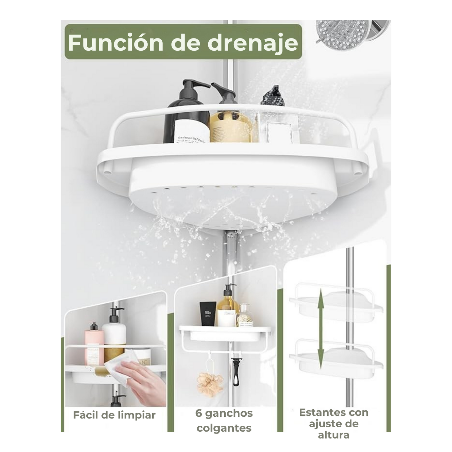 Esquinero Organizador de 4 Niveles - TidyBath™