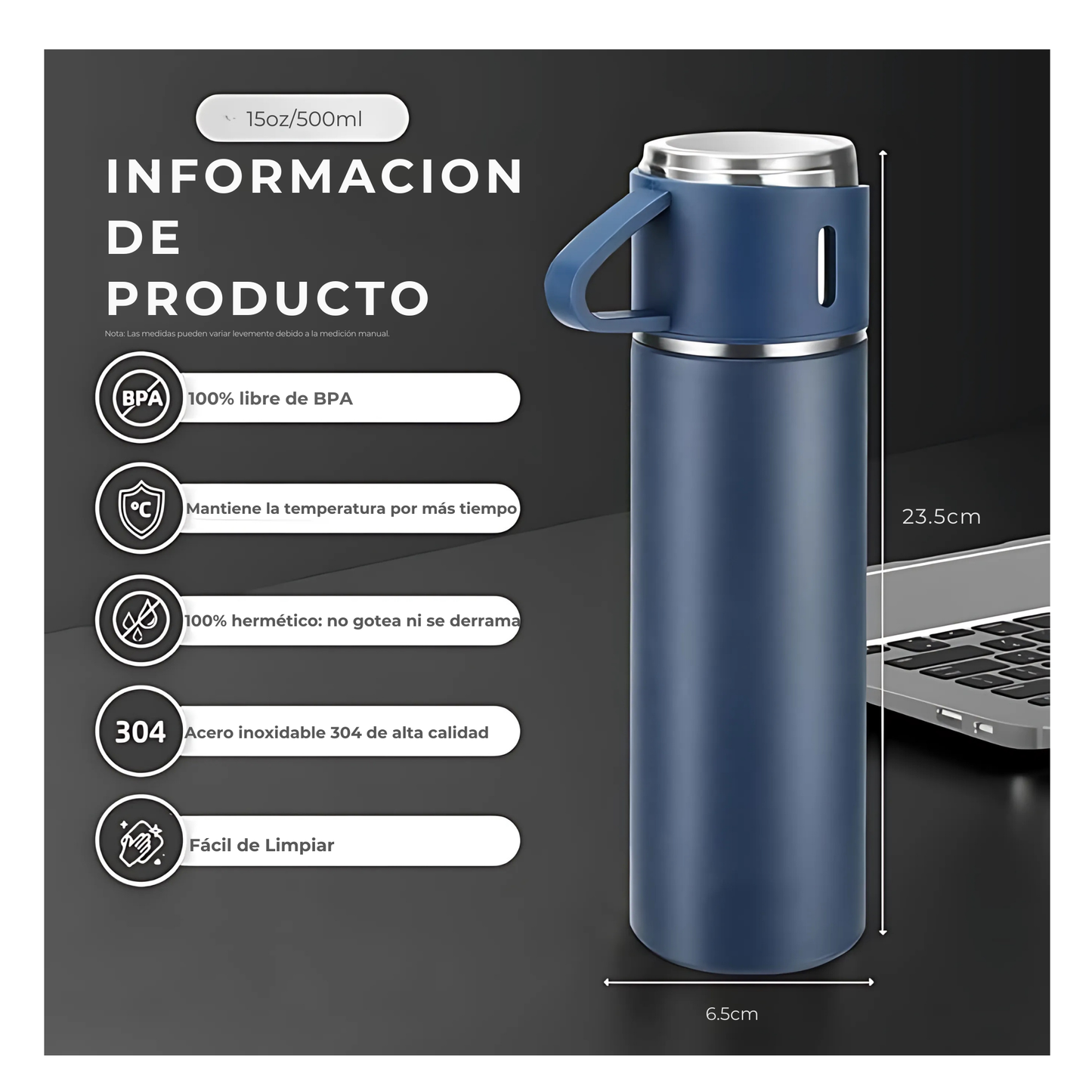 Set Termo + 3 Tazas Premium: ThermoFlow™