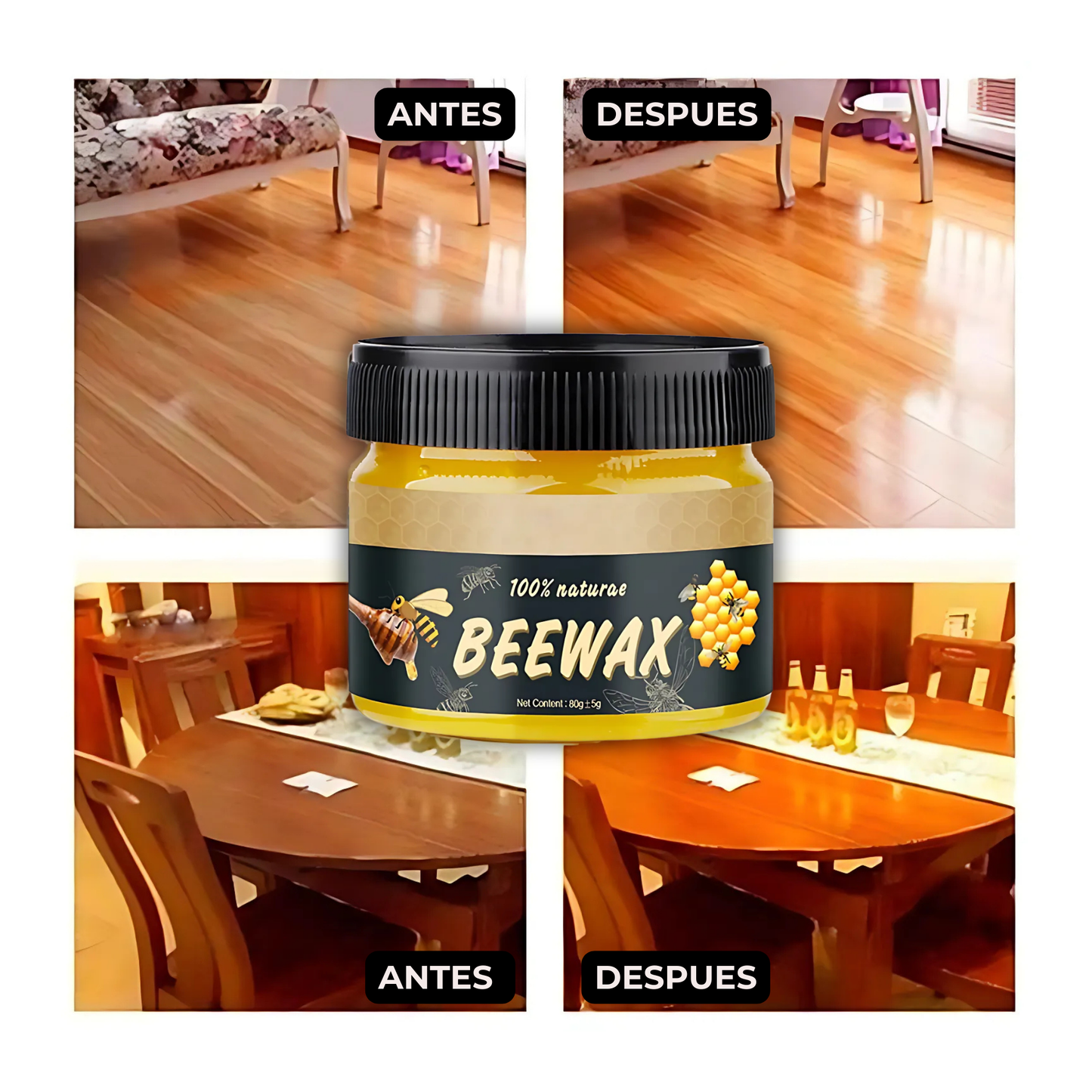 Vida Nueva a tus Muebles con🐝 Beewax™ - Restaurador de Madera con Cera de Abeja