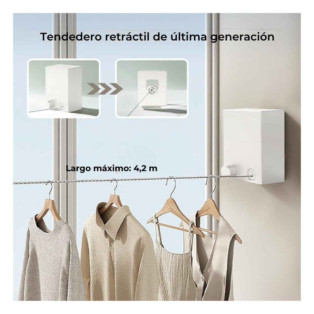 Tendedero Retráctil EasyDry™ – Diseño inteligente. Fuerza imbatible. Confianza en cada uso.