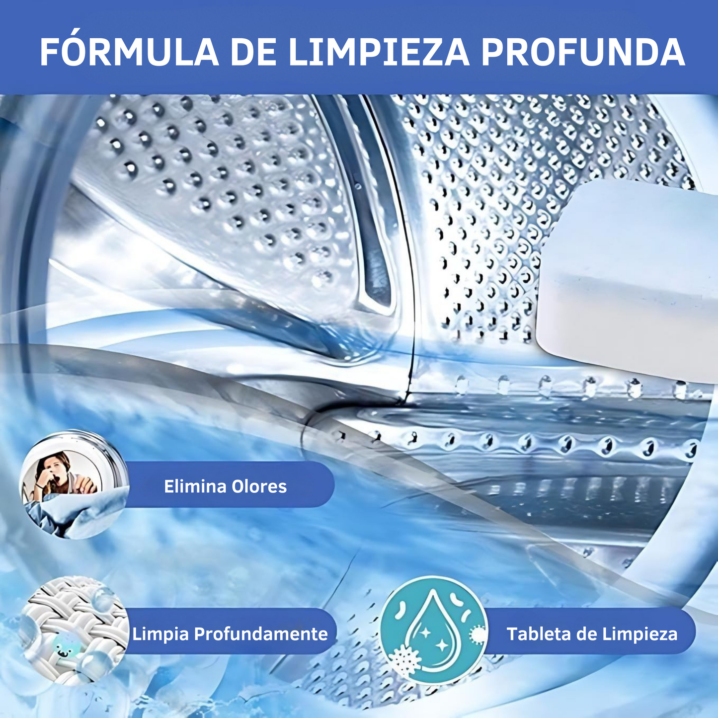 ⭐ Pastillas Efervescentes de Limpieza Profunda para Lavadora (12 Pastillas)
