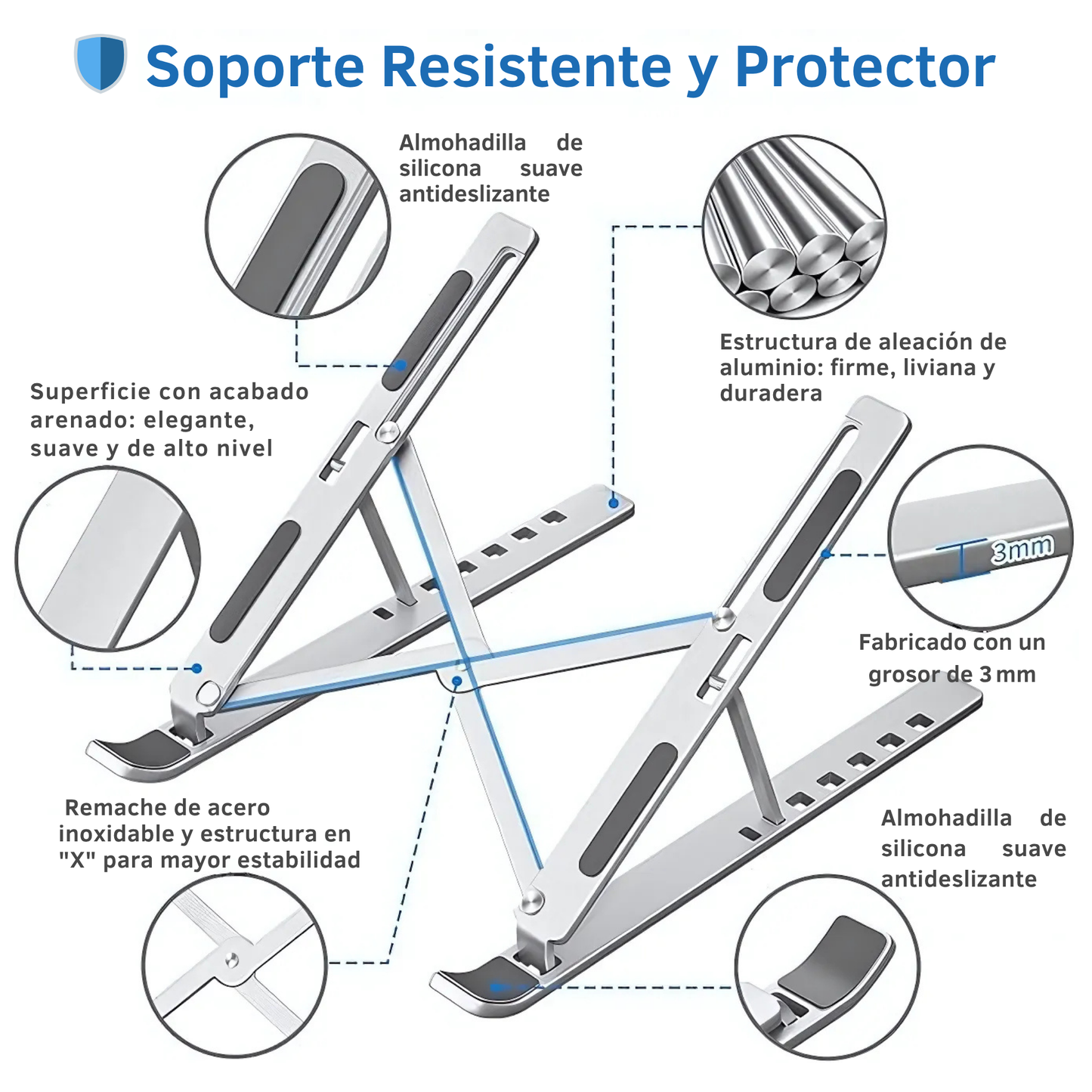 Soporte de Aluminio para Notebook