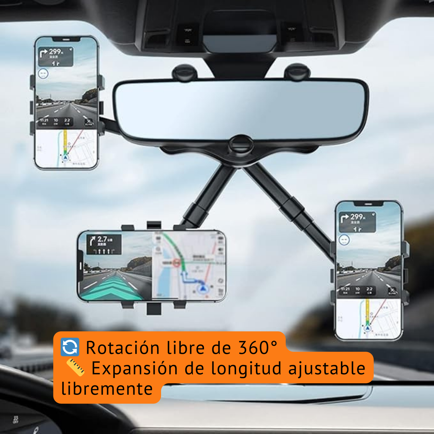 Soporte 360º para Espejo Retrovisor - ClearView™