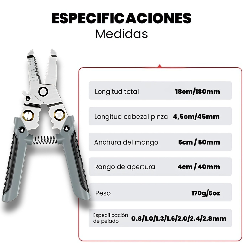 Alicate Multifuncional Pelacables 5 en 1 - PowerGrip™ + Ebook GRATIS: “Guía práctica para instalaciones eléctricas en el hogar”