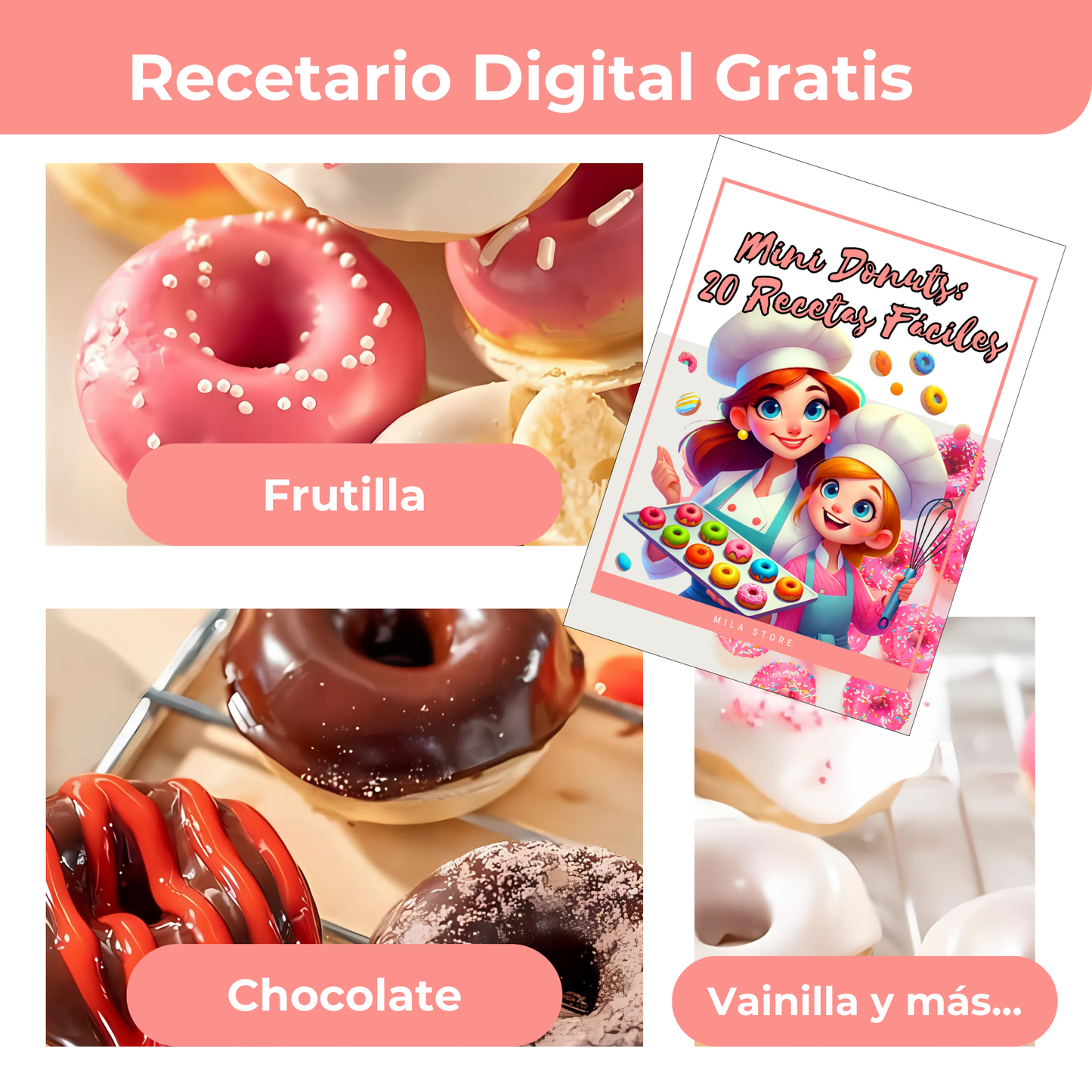 Maquina Para Hacer Mini Donas: DonaGO™ + Recetario de Donas Digital