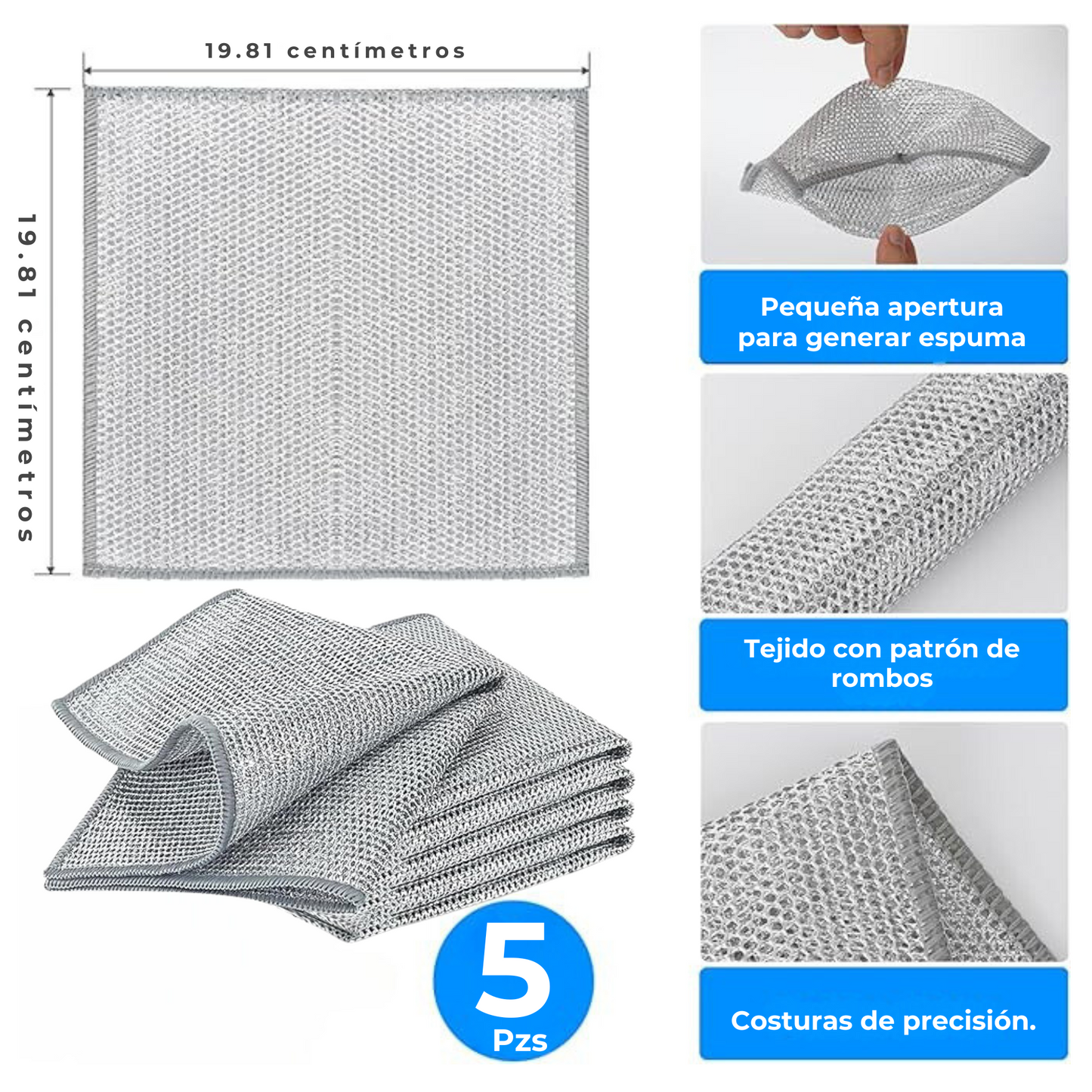 Kit de Paños de Alambre (Aluminio) X5 Piezas