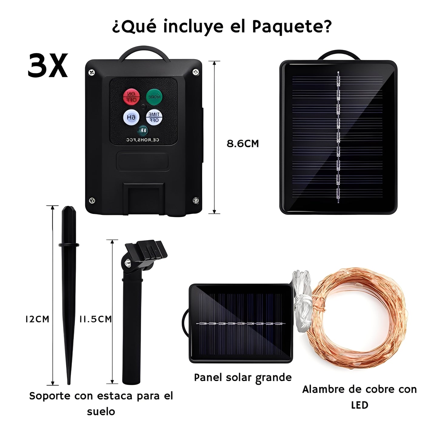 3x1 Luces LED Solares de Hada de 20 Metros - Jardín de Hadas™