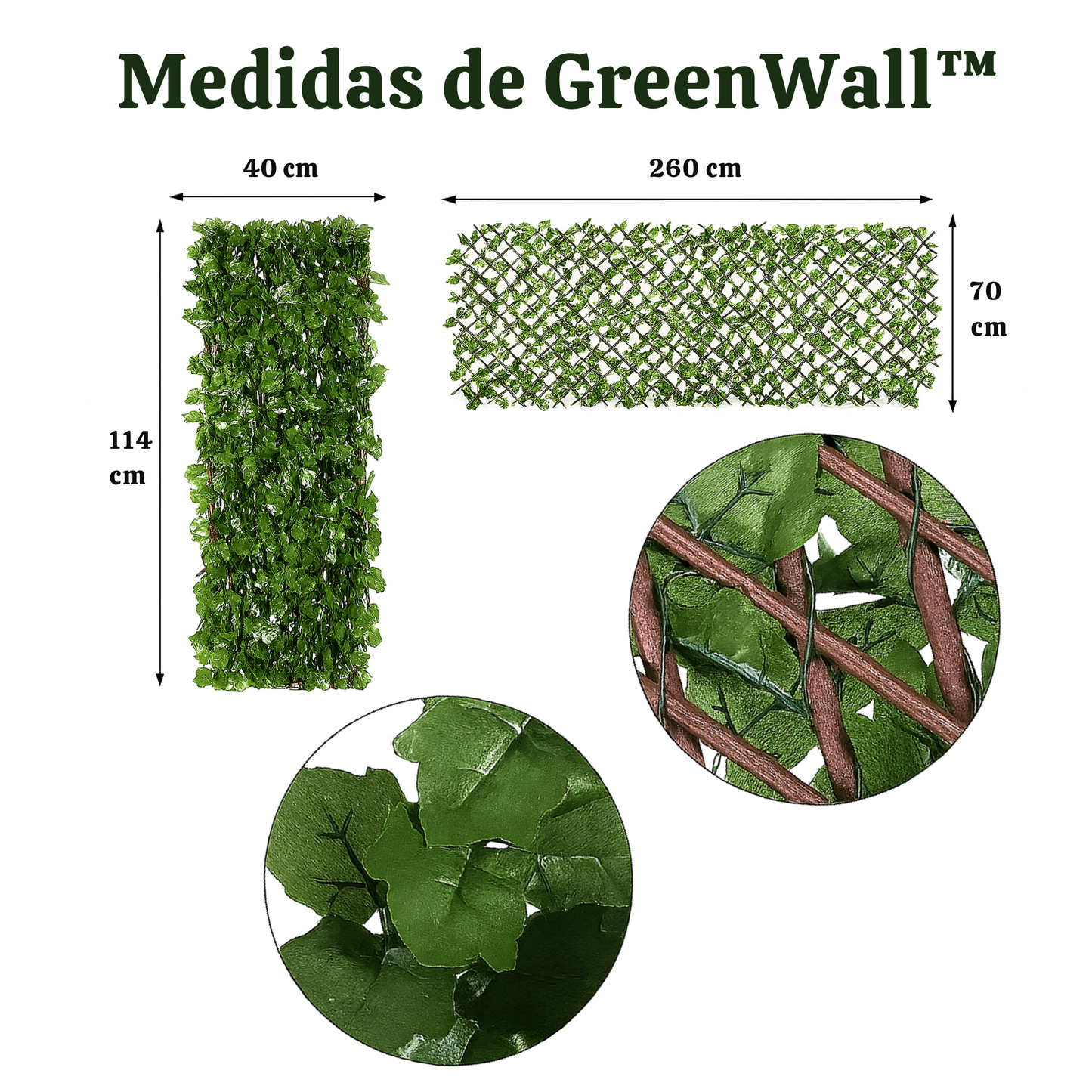 GreenWall™ – Valla de Plantas Artificial Expandible de 2.6 Metros