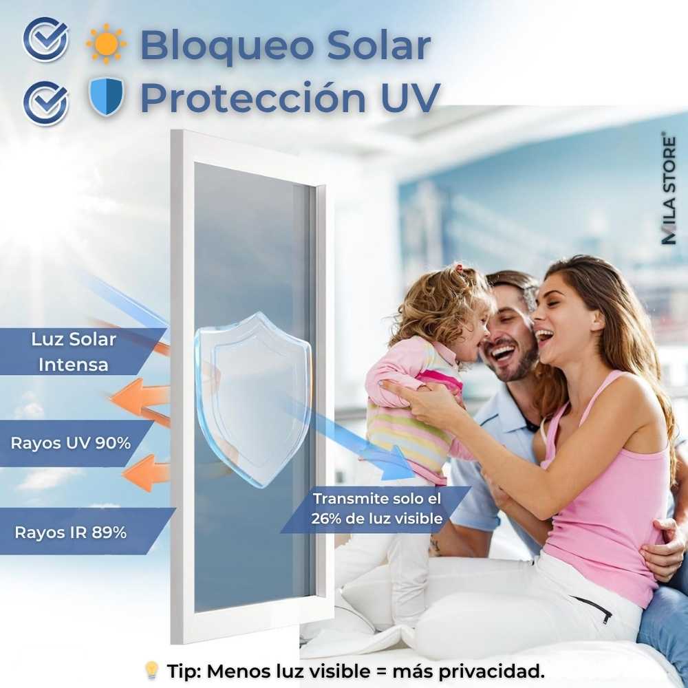 Vinil AntiUV™ - Vinil de Ventana Anti Rayos UV-IR (5 Metros x 60 Centimetros)