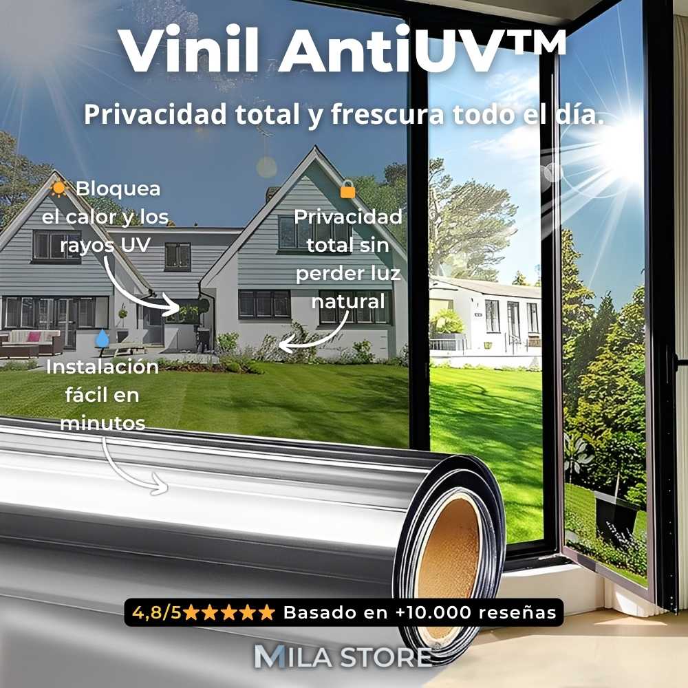 Vinil AntiUV™ - Vinil de Ventana Anti Rayos UV-IR (5 Metros x 60 Centimetros)