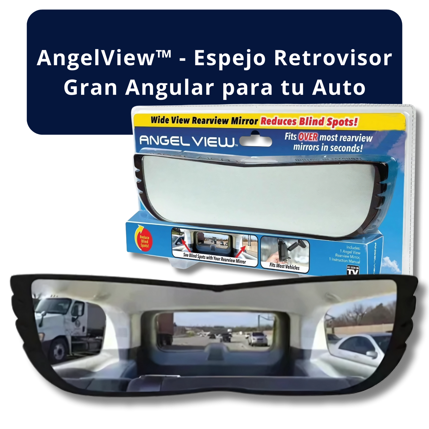 Espejo Retrovisor Gran Angular para tu Auto - AngelView™