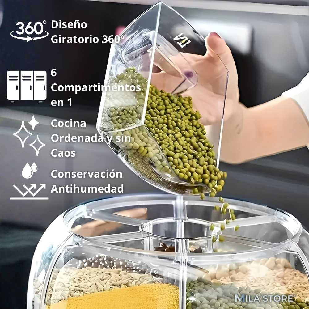 SmartPantry™ - Dispensador/Organizador de Granos Giratorio