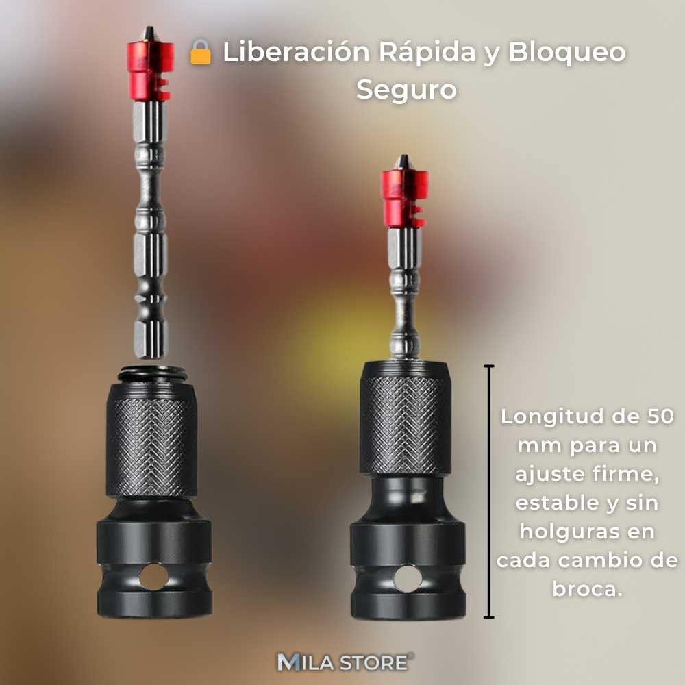 PowerDrive™ - Adaptador de Impacto de Alta Precisión (De 1/2'' a Punta 1/4'')