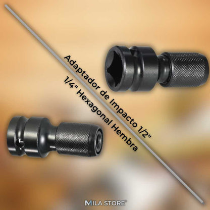 PowerDrive™ - Adaptador de Impacto de Alta Precisión (De 1/2'' a Punta 1/4'')