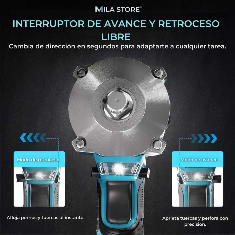 Llave de Impacto Profesional 128V - Tasbel™ + Kit de Herramientas y 2 Baterias
