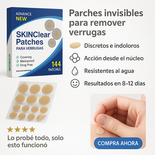 Parches para Remover Verrugas - SkinClear™ (144 Parches)