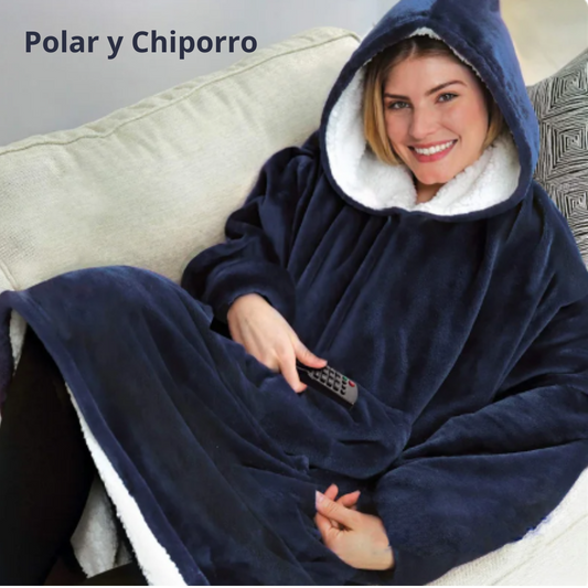 POLERON MAXI POLAR CON CAPUCHA