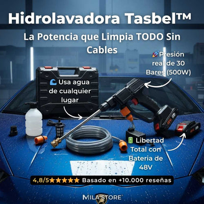 Hidrolavadora Portátil Tasbel™ (30 Bares) + Bateria de 48V y Accesorios