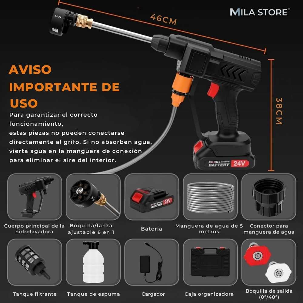 Hidrolavadora Portátil Tasbel™ (30 Bares) + Bateria de 48V y Accesorios