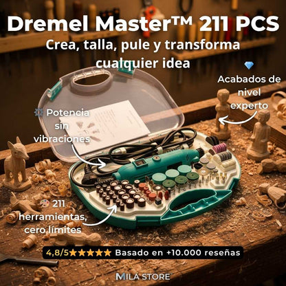 Dremel Master™ 211 PCS – Torno Eléctrico Profesional Multifunción