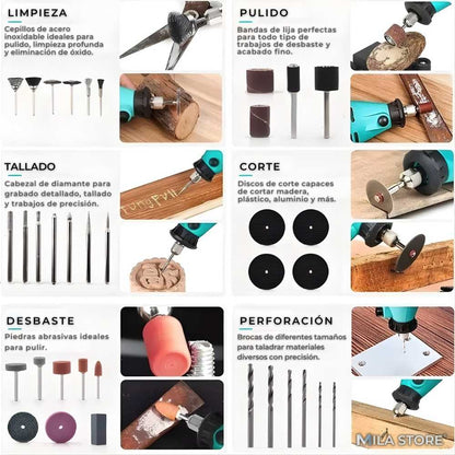 Dremel Master™ 211 PCS – Torno Eléctrico Profesional Multifunción