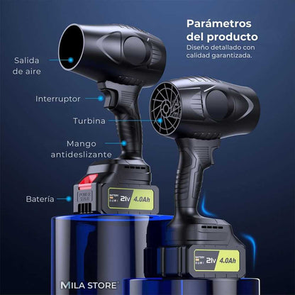 TurboBlow™ - Soplador Turbo de Alta Velocidad (130.000 RPM) + 2 Baterías de 48V