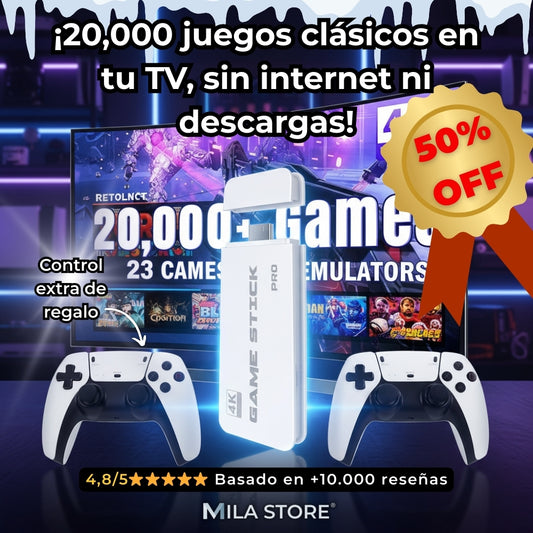 Consola Retro GameStick M15™ - +20.000 Juegos, 2 Controles y Accesorios