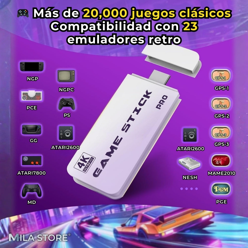 Consola Retro GameStick M15™ - +20.000 Juegos, 2 Controles y Accesorios