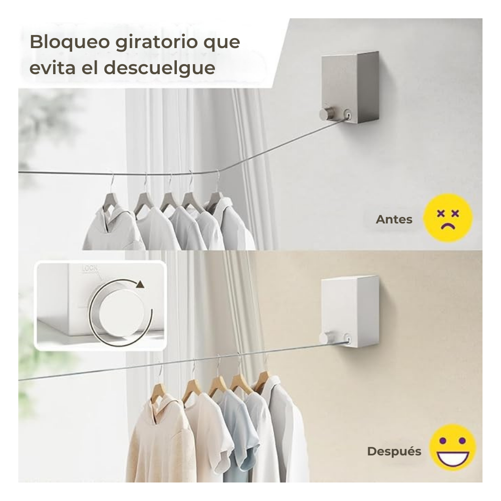 Tendedero Retráctil EasyDry™ – Diseño inteligente. Fuerza imbatible. Confianza en cada uso.