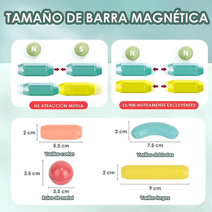 Juego de Barras Magnéticas Pack 42 Piezas