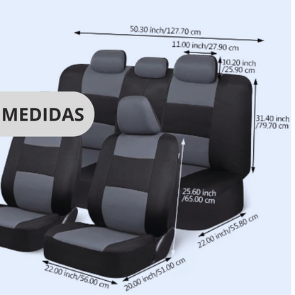 KIT FUNDAS ASIENTOS ECOCUERO UNIVERSAL