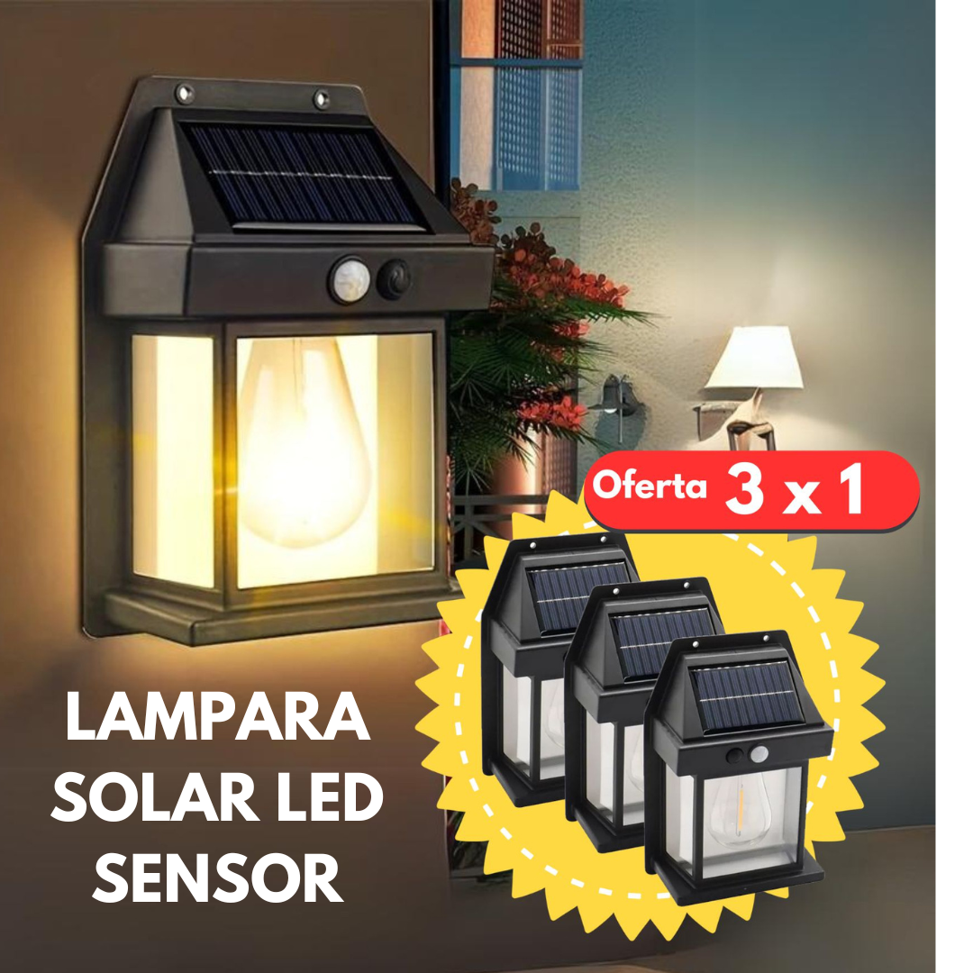 LAMPARA SOLAR LED CON SENSOR OFERTAx3