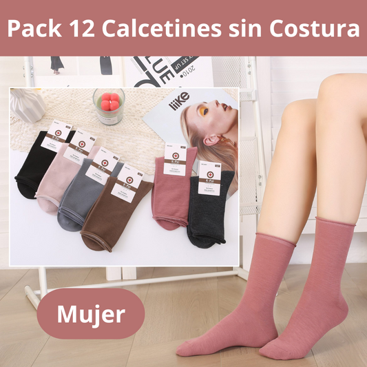 Pack 12 Pares de Calcetines Sin Costura