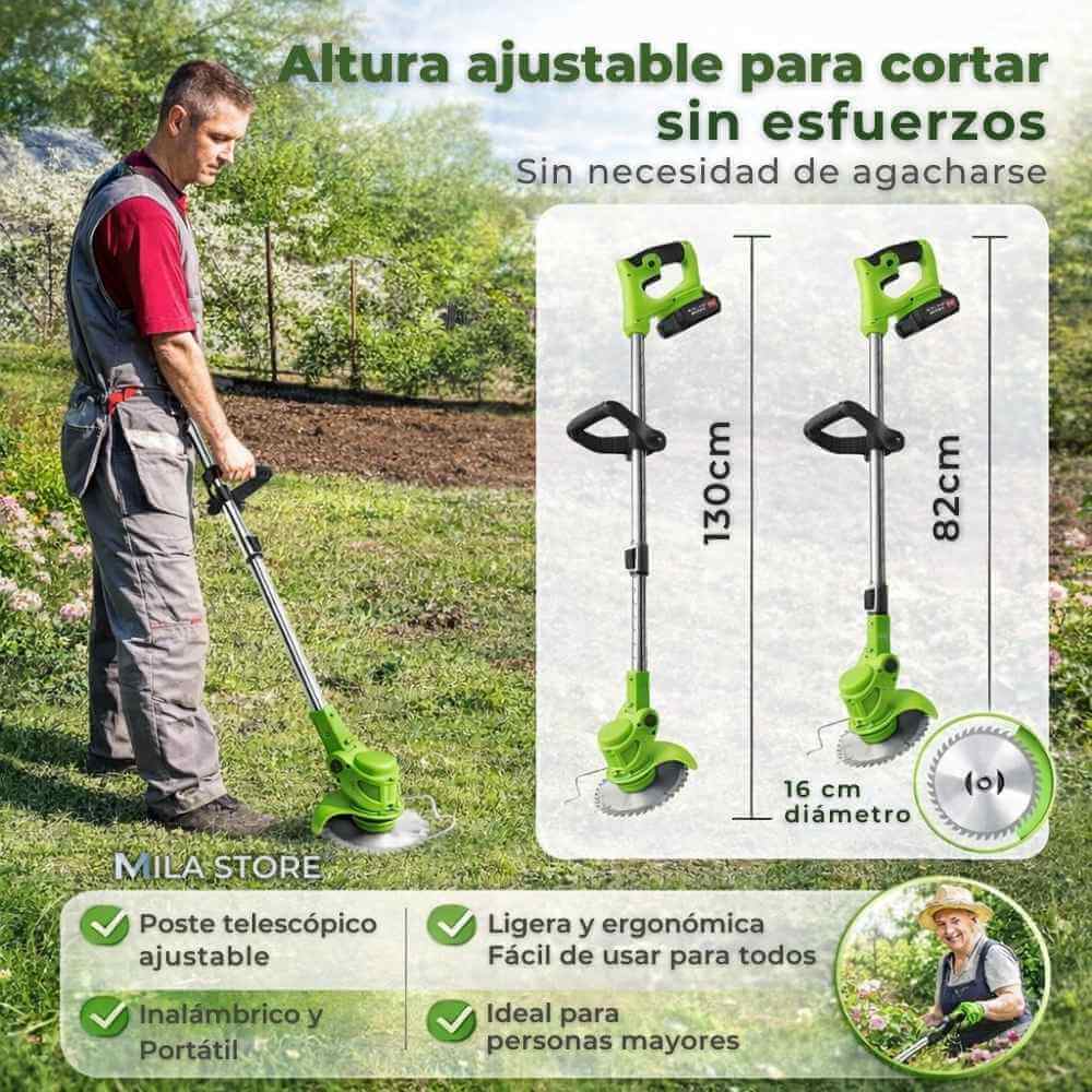 PowerTrim™ - Cortadora de Cesped Inalambrica + 2 Baterias de 98V y Accesorios