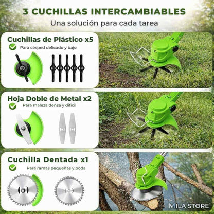 PowerTrim™ - Cortadora de Cesped Inalambrica + 2 Baterias de 98V y Accesorios