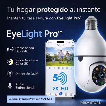 EyeLight Pro™ - Cámara de Vigilancia de Bombilla