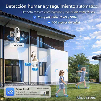 EyeLight Pro™ - Cámara de Vigilancia de Bombilla