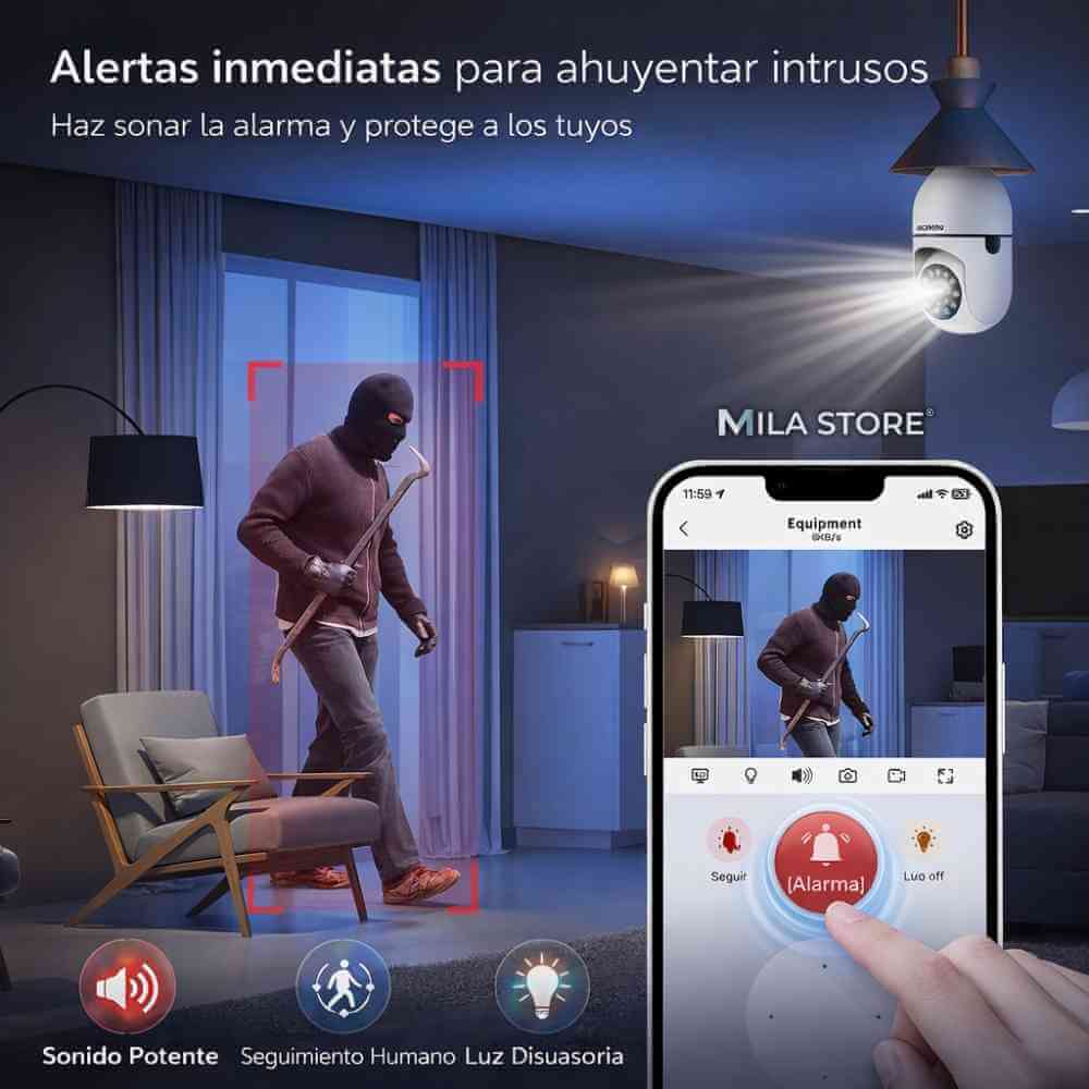 EyeLight Pro™ - Cámara de Vigilancia de Bombilla