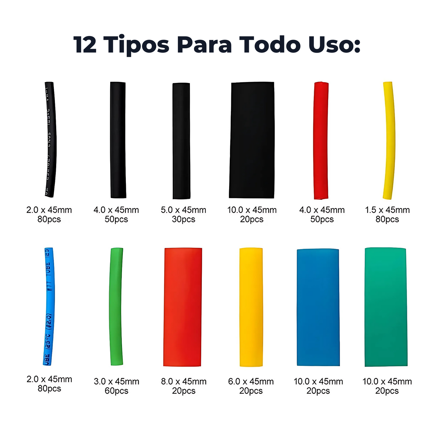 Pack De 180 Tubos Termorretráctiles Para Cables - HeatTube™