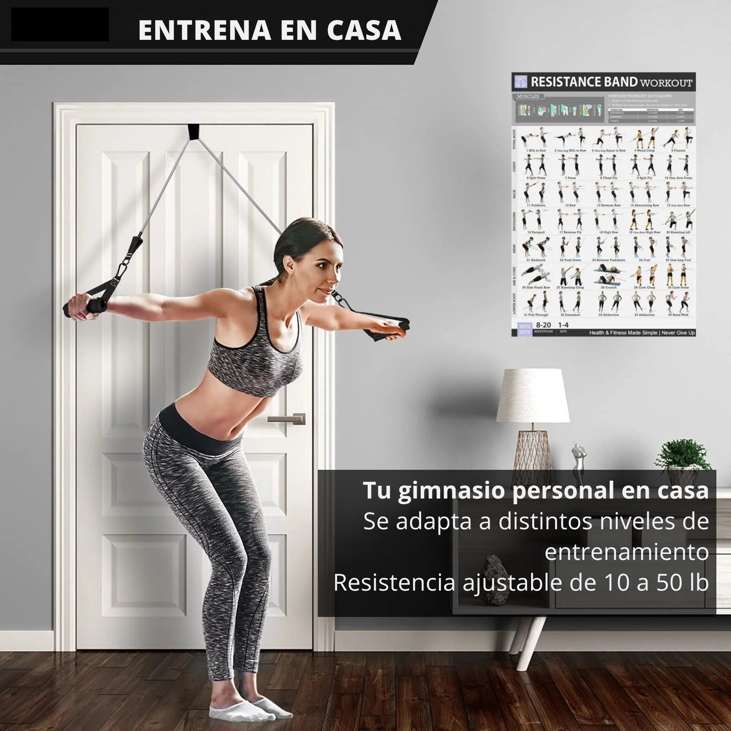 Pack de 5 Bandas de Resistencia + Accesorios y Guia de Ejercicios - FitBand™