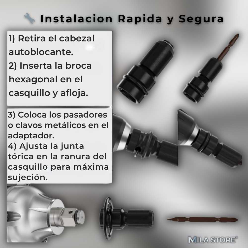 PowerDrive™ - Adaptador de Impacto de Alta Precisión (De 1/2'' a Punta 1/4'')