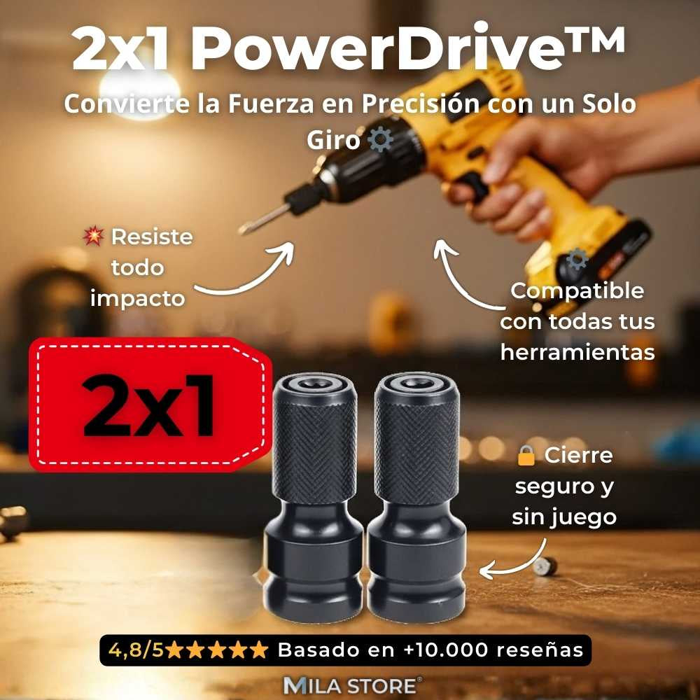 PowerDrive™ - Adaptador de Impacto de Alta Precisión (De 1/2'' a Punta 1/4'')